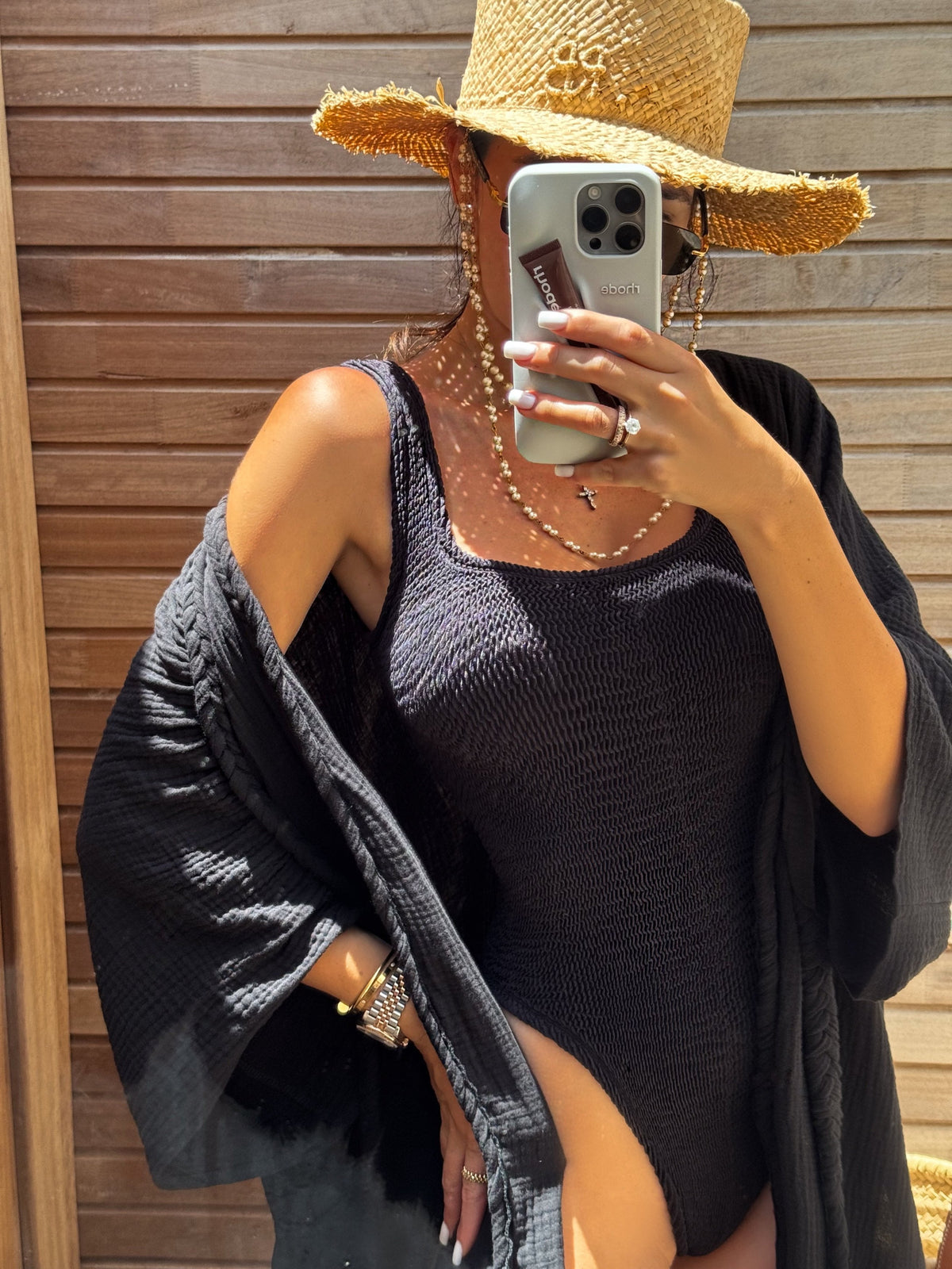 AFRODITA Beach Robe in Black