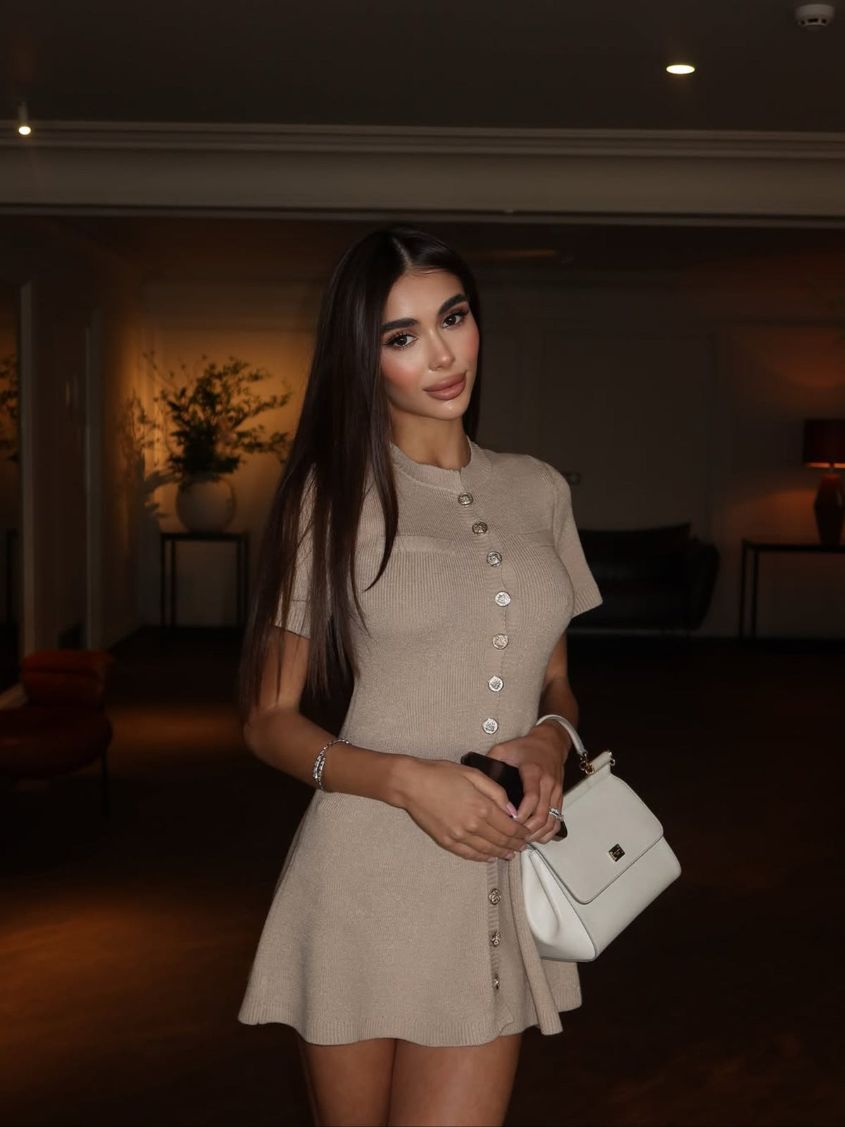 CHLOE Dress in Beige