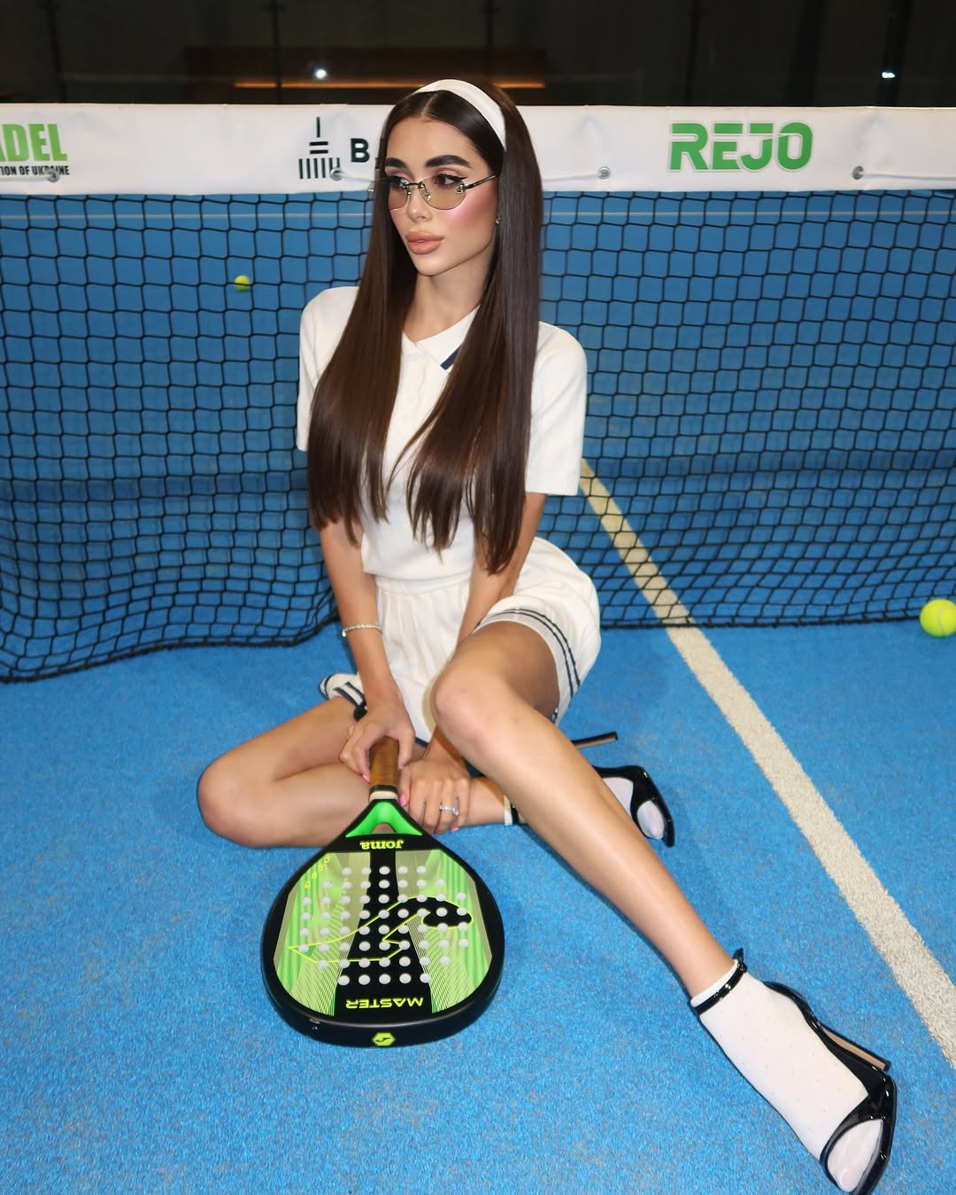 Комплект TENNIS молочний з синіми смужками