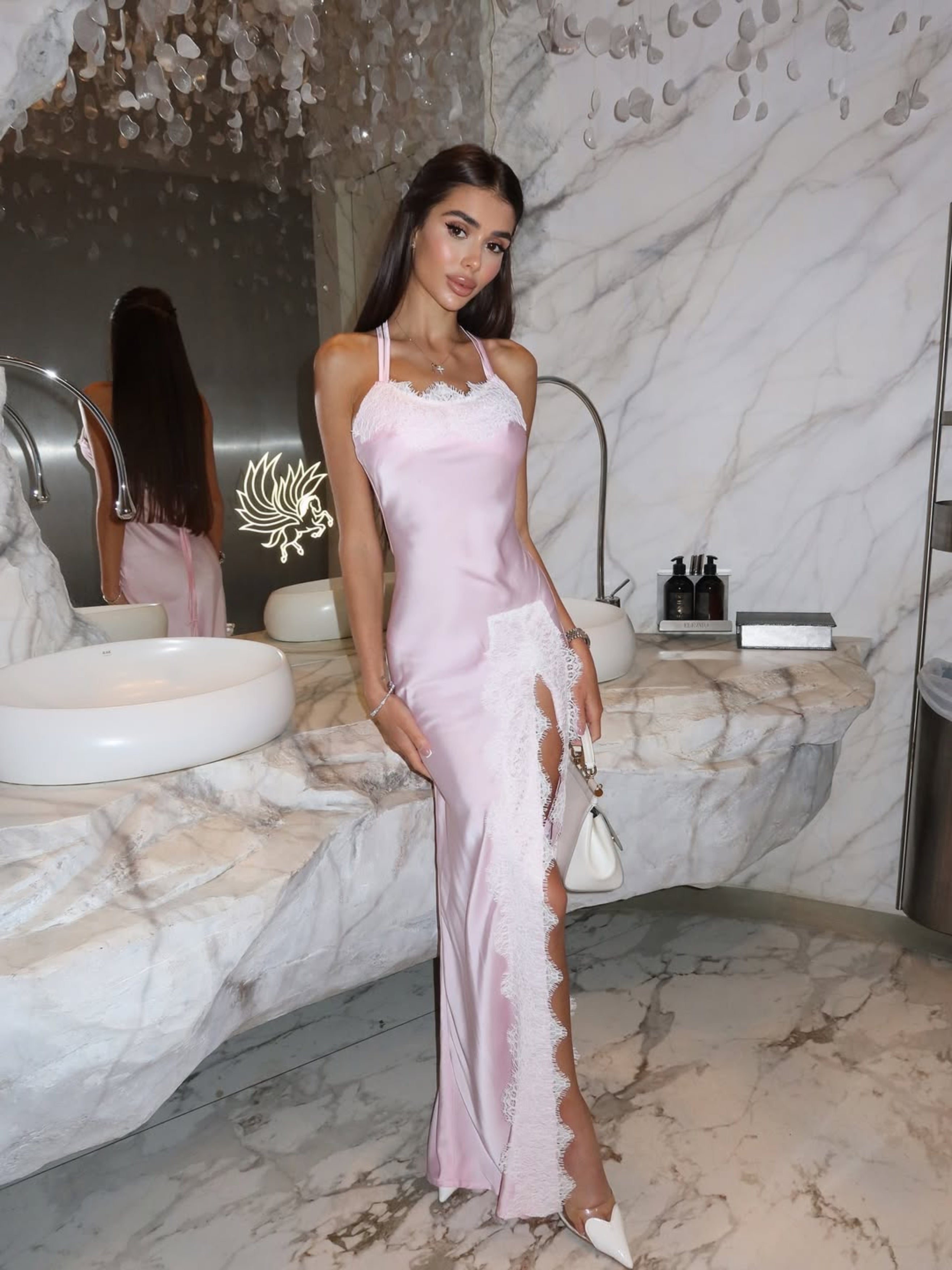 Сукня-максі SUNSET пудрова