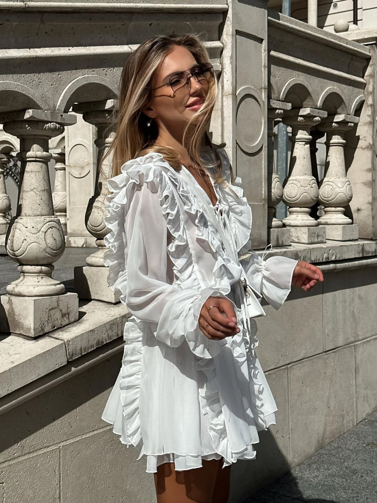 RUSHE Dress in White