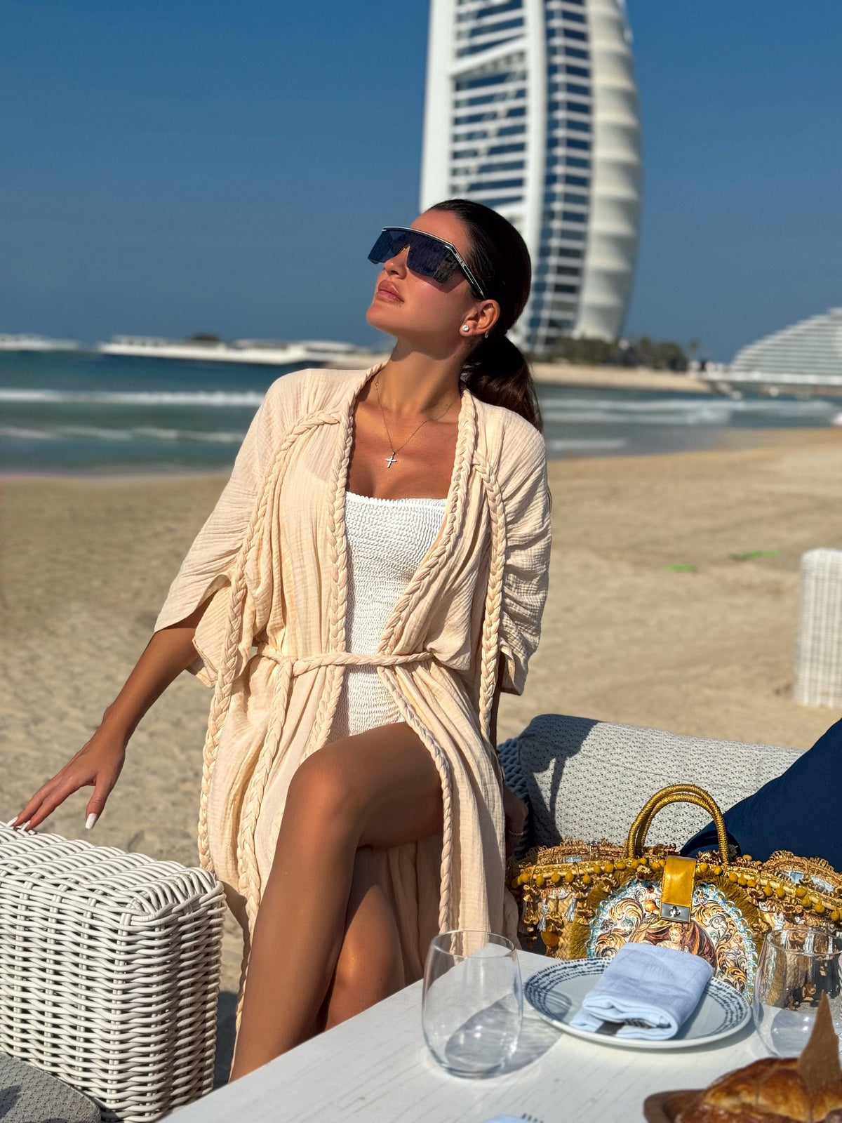 AFRODITA Beach Robe in Beige